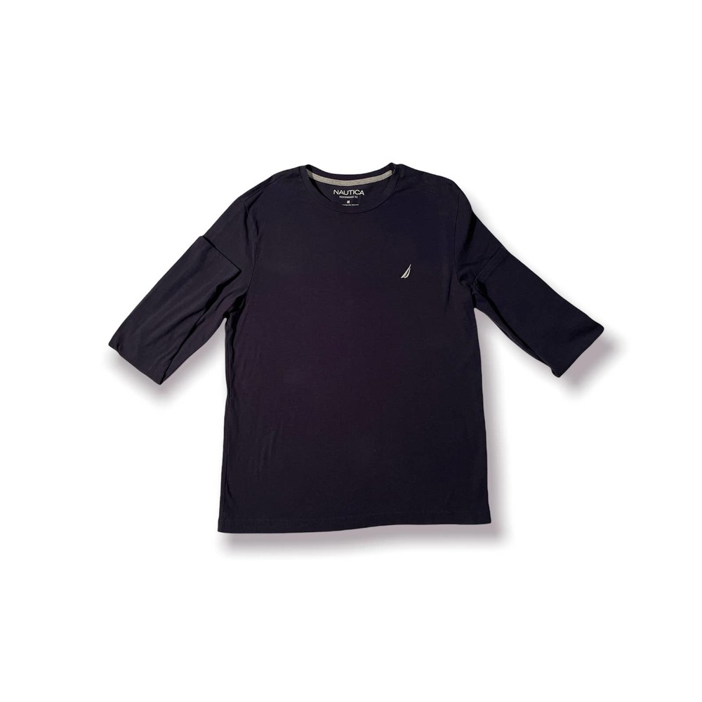 Men's Navy Blue Medium Nautica Long-Sleeve Shirt